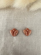 Puces d'oreilles larme et fleurs Carina S. Créations