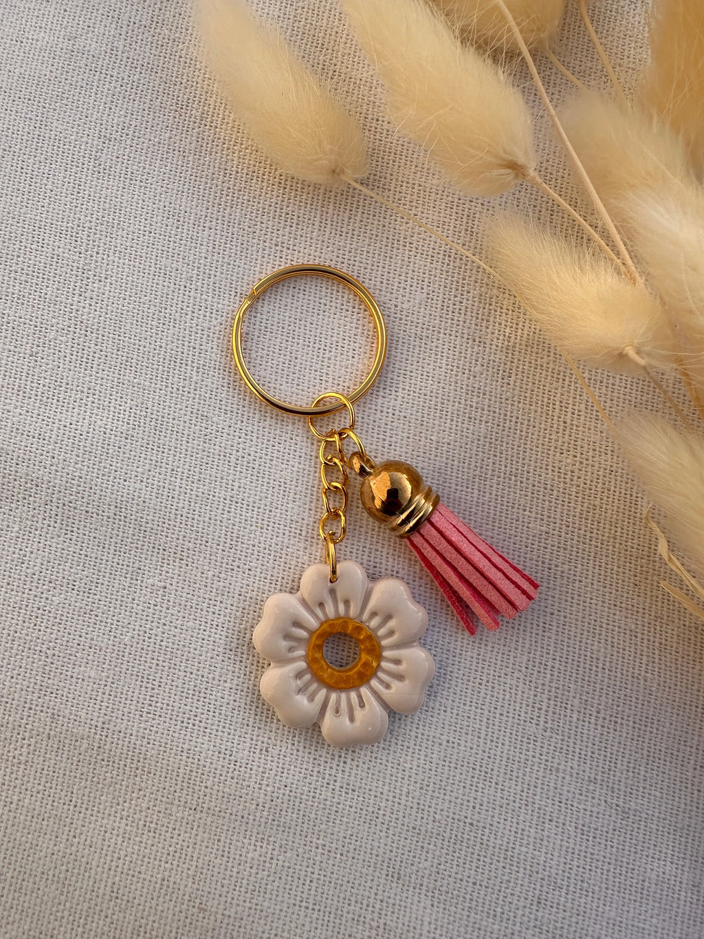 Porte-clés fleurs en Pâte Polymère