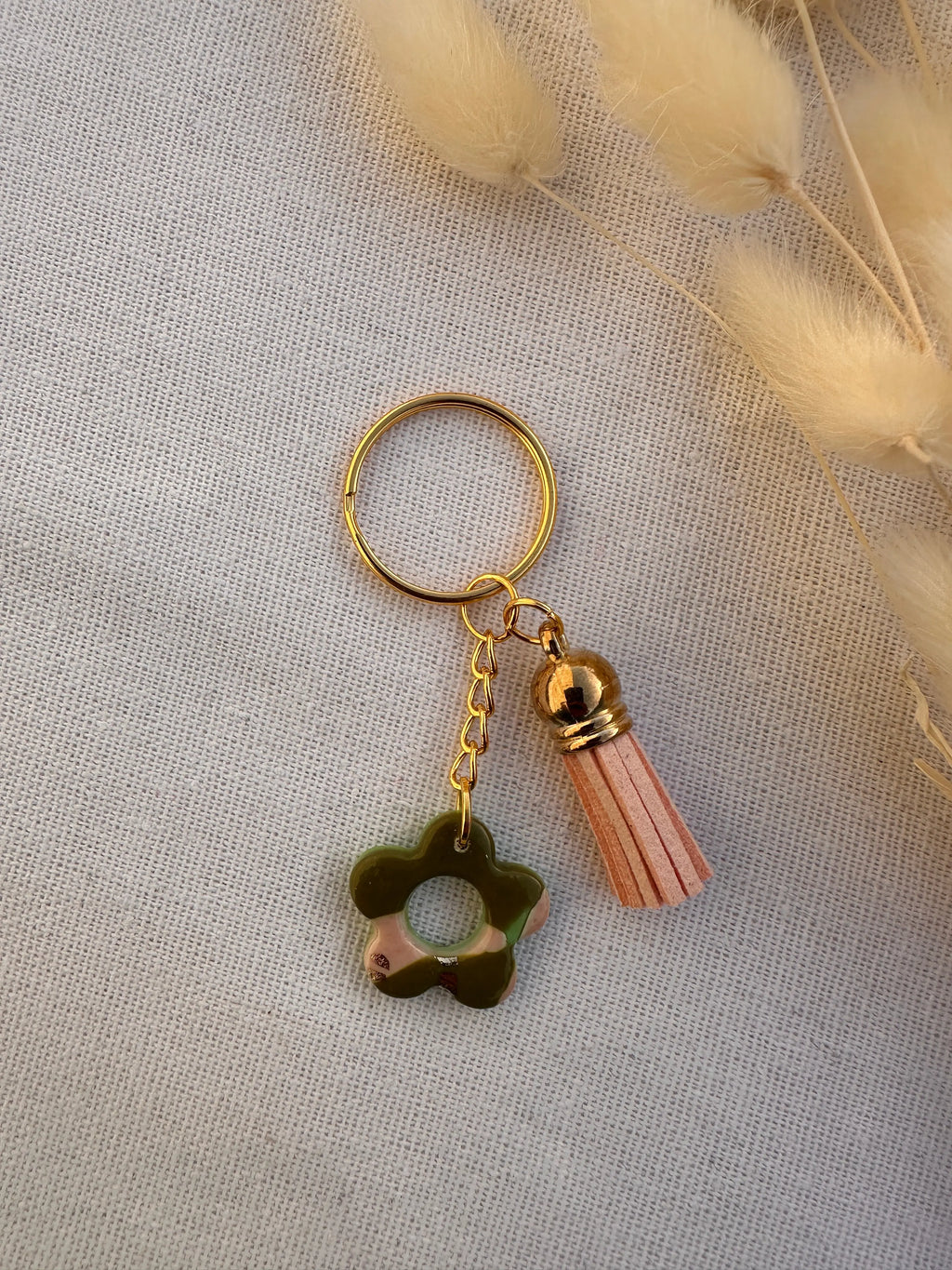 Porte-clés fleurs en Pâte Polymère