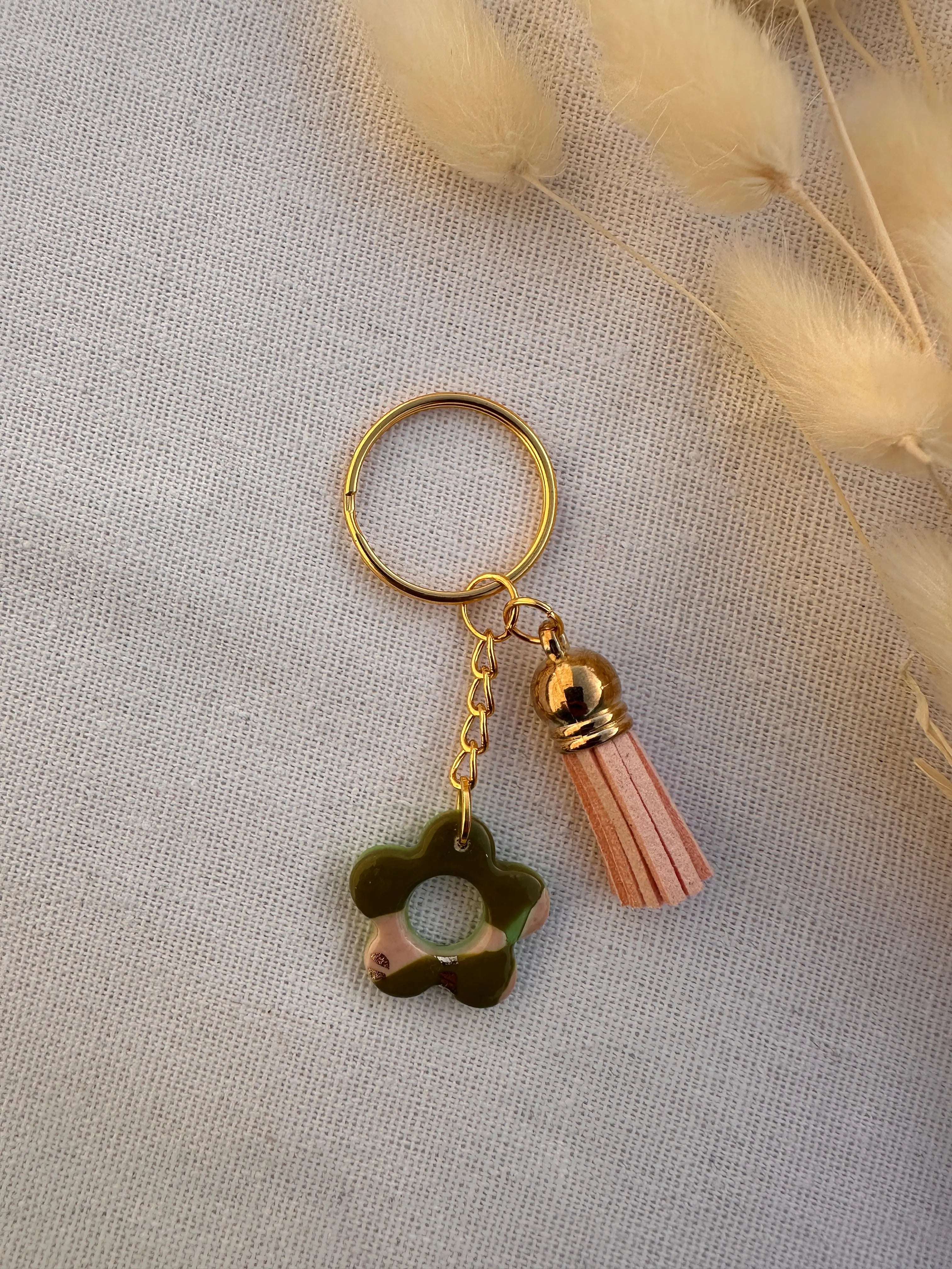 Porte-clés fleurs en Pâte Polymère