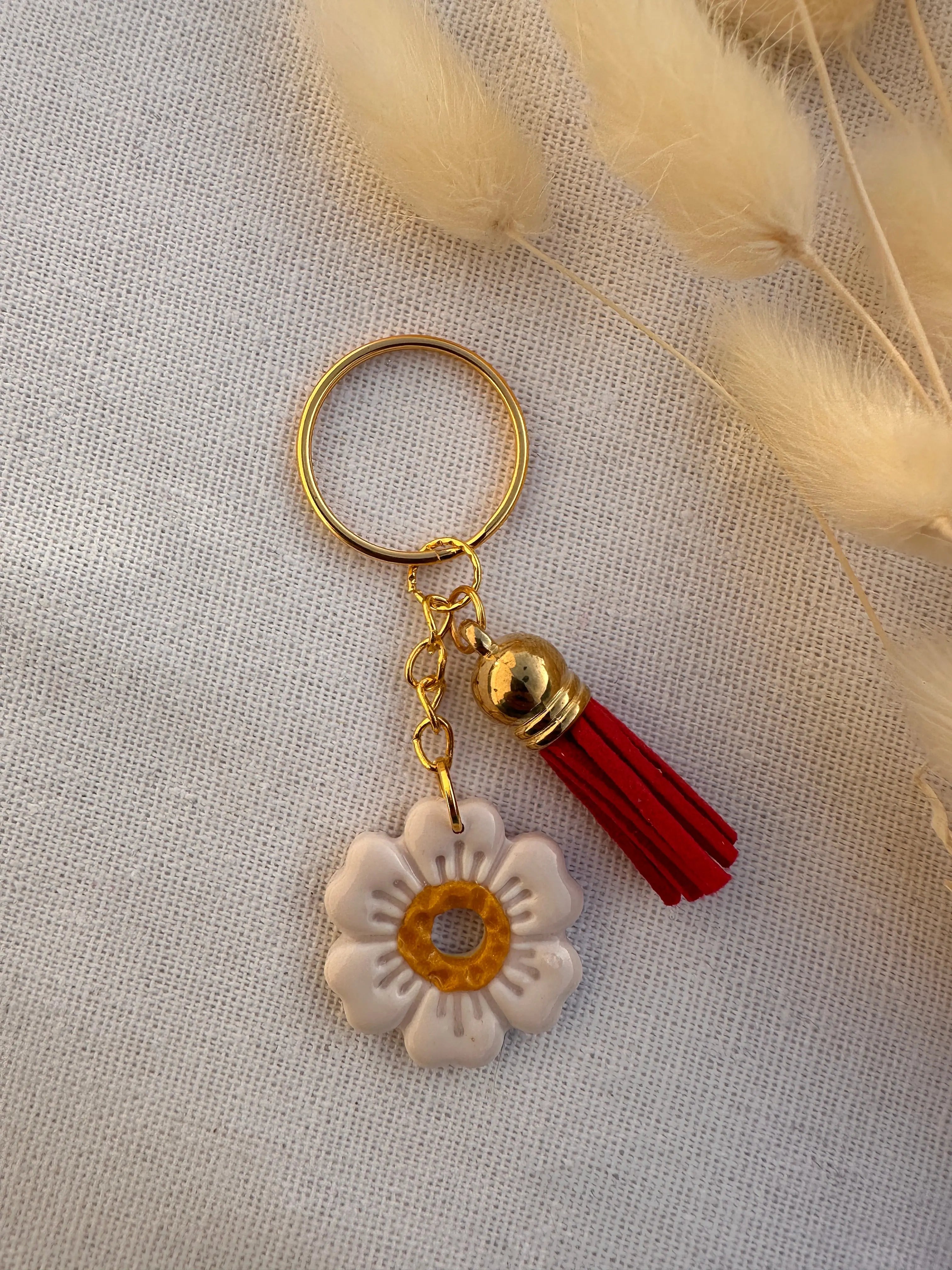 Porte-clés fleurs en Pâte Polymère