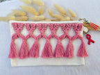 Pochette en macramé – Octobre Rose 🎀