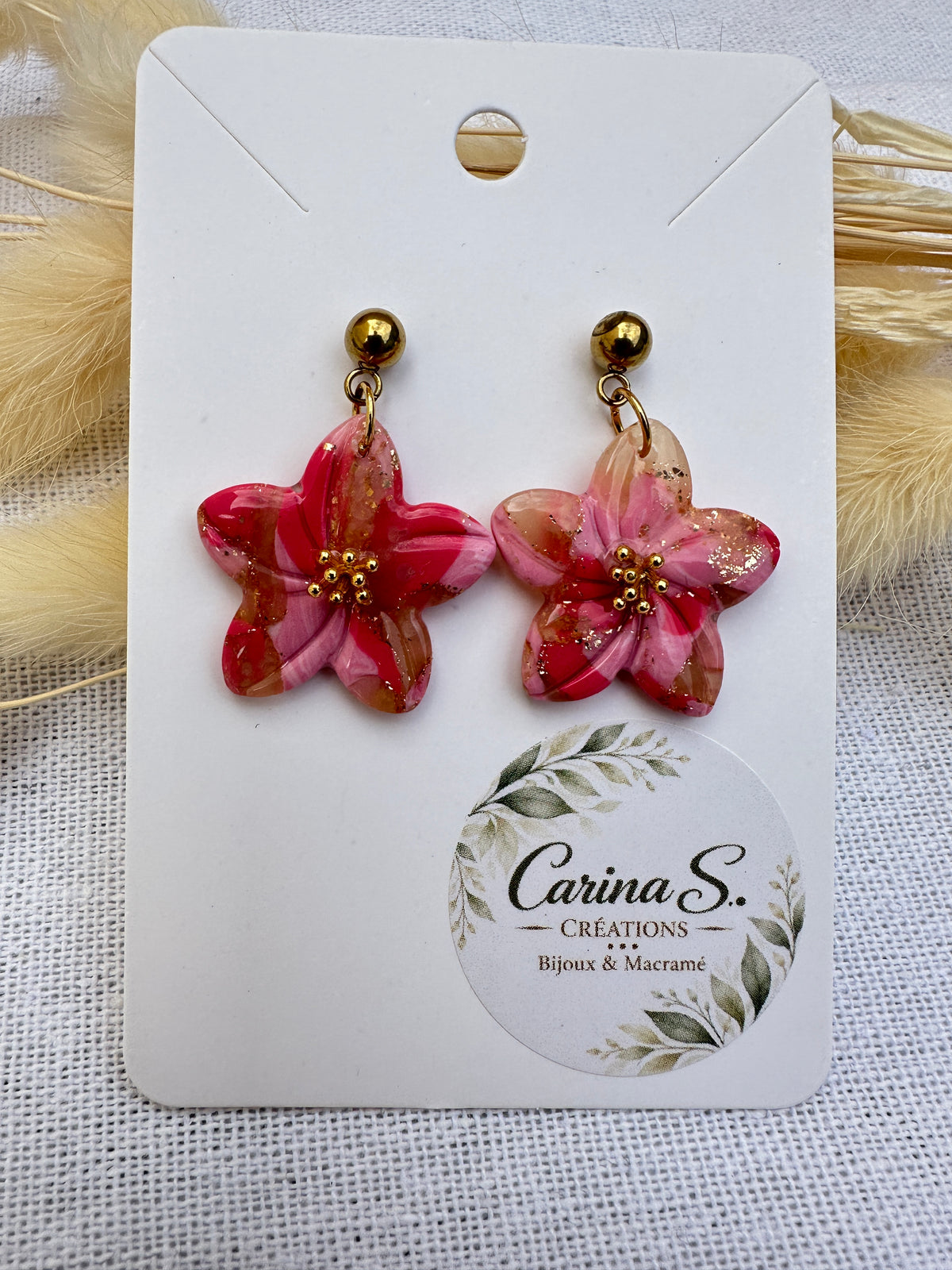 Boucles d’oreilles – Octobre Rose 🎀