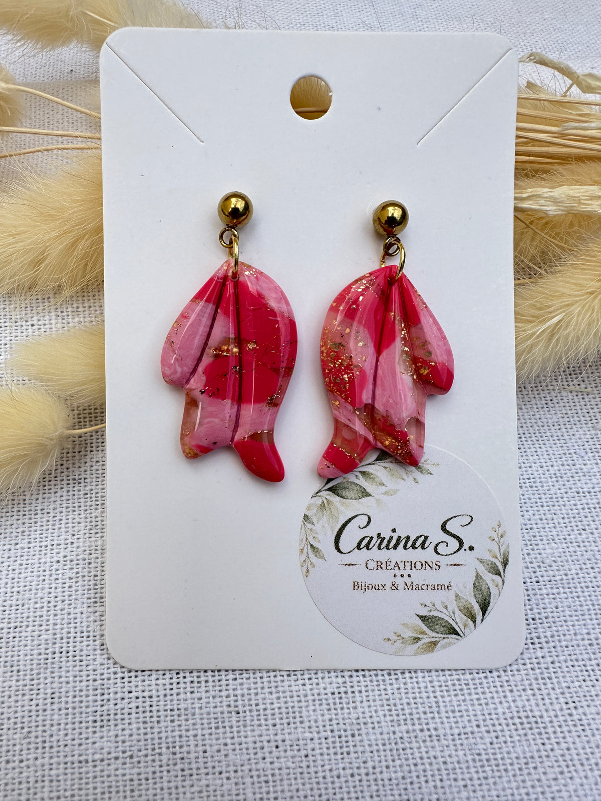 Boucles d’oreilles – Octobre Rose 🎀